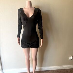 BCBGMaxAzria Mini. Black Long Sleeve Dress. Size S.
